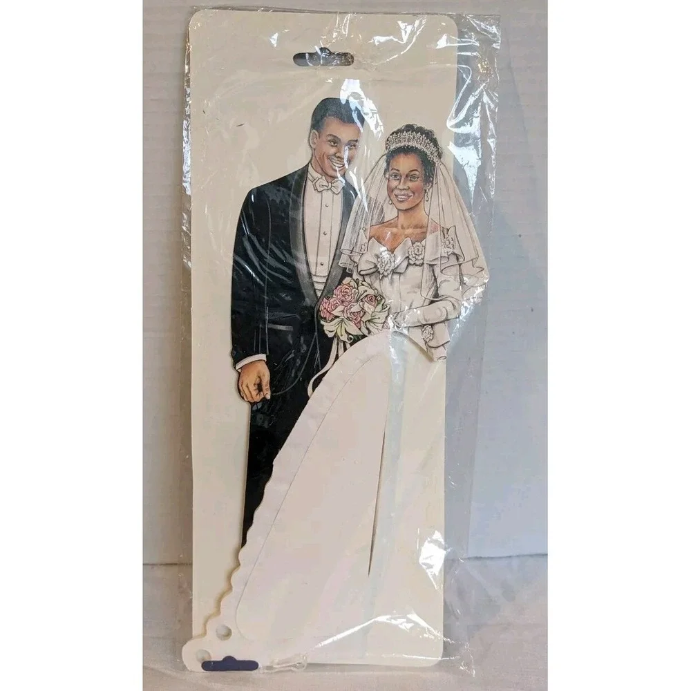 90s Wedding Centerpiece African American Bride & Groom Honeycomb NOS Beistle Vtg